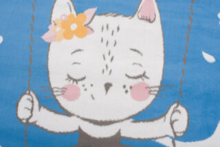 Vloerkleed Jolly Kat Blauw Bloemen Trendy Woonsfeer