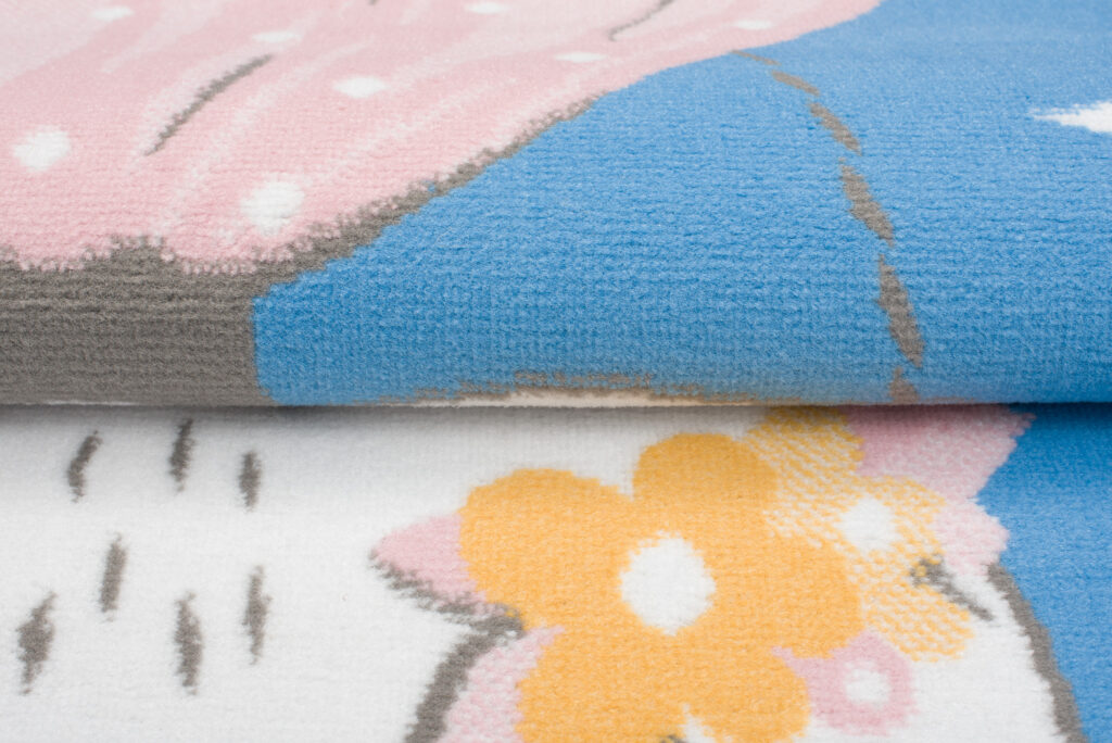 Vloerkleed Jolly Kat Blauw Bloemen Trendy Woonsfeer