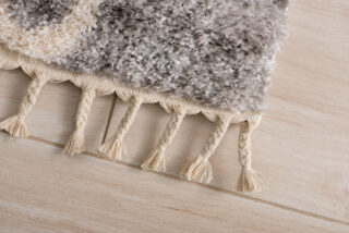 Vloerkleed Versay Fringes Grijs Kwastjes Boho Marokkaanse Trellis