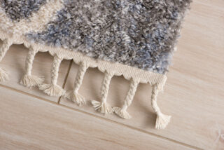 Vloerkleed Versay Fringes Donkergrijs Boho Marokkaanse Trellis