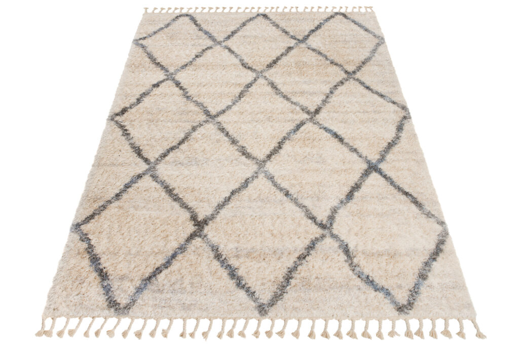 Vloerkleed Versay Fringes Creme Boho Kwastjes Woonsfeer
