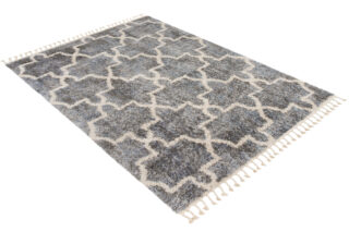 Vloerkleed Versay Fringes Donkergrijs Boho Marokkaanse Trellis