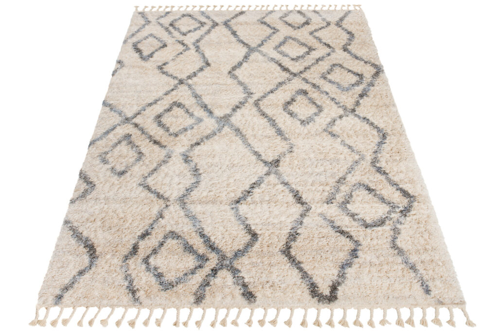 Vloerkleed Versay Fringes Creme Boho Kwastjes Abstract Duurzaam
