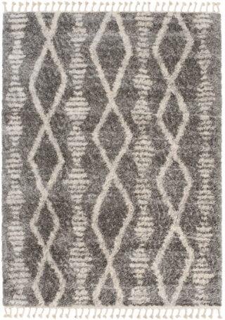 Vloerkleed Versay Fringes Donkergrijs Boho Kwastjes Woonsfeer