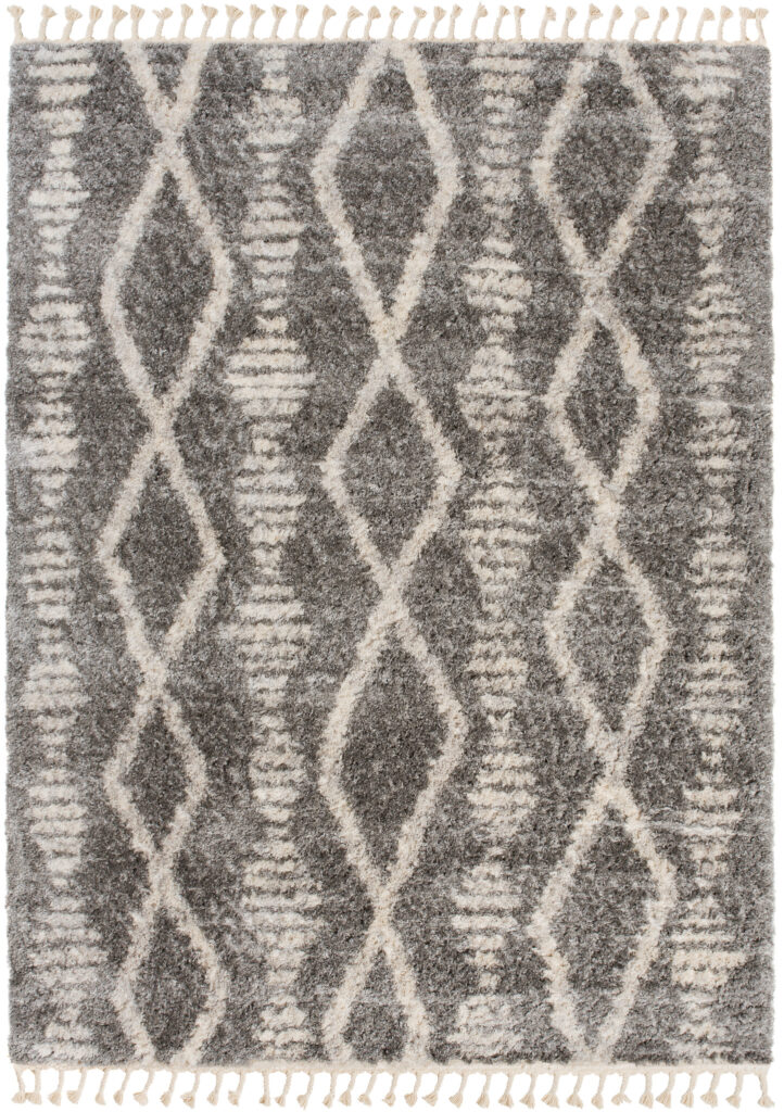 Vloerkleed Versay Fringes Donkergrijs Boho Kwastjes Woonsfeer