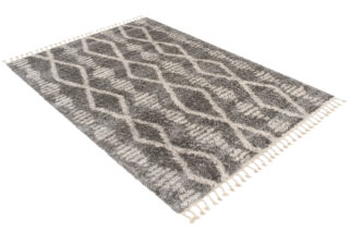 Vloerkleed Versay Fringes Donkergrijs Boho Kwastjes Woonsfeer