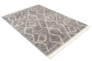 Vloerkleed Versay Fringes Grijs Kwastjes Boho Abstract Woonsfeer