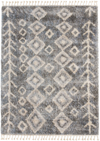 Vloerkleed Versay Fringes Donkergrijs Boho Kwastjes Pijlen Design