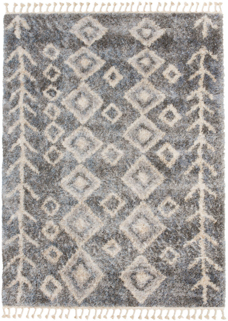 Vloerkleed Versay Fringes Donkergrijs Boho Kwastjes Pijlen Design