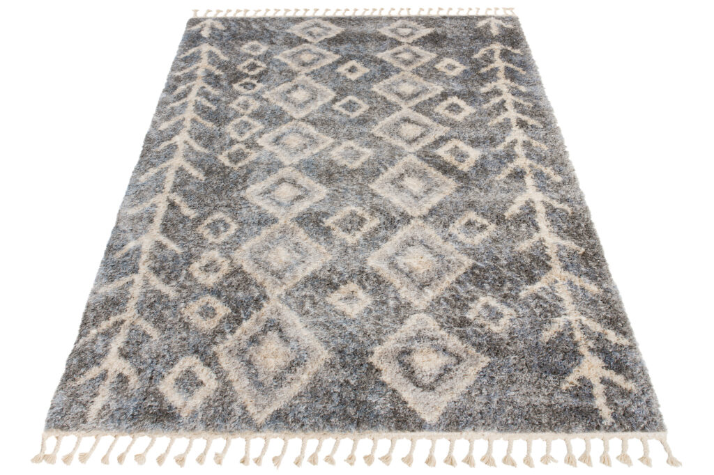 Vloerkleed Versay Fringes Donkergrijs Boho Kwastjes Pijlen Design