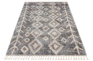 Vloerkleed Versay Fringes Donkergrijs Boho Kwastjes Pijlen Design