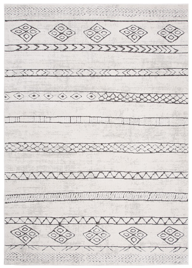 Vloerkleed Lotus Creme Antraciet Abstract Modern Lijnen Interieur