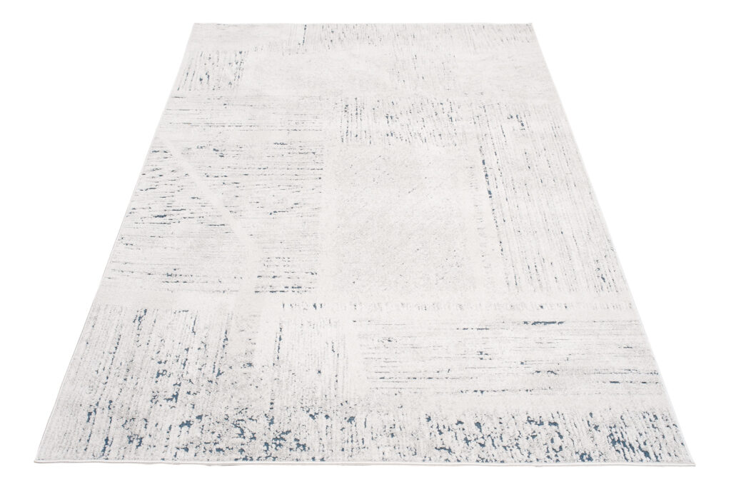 Vloerkleed Lotus Creme Blauw Design Modern Interieur Duurzaam