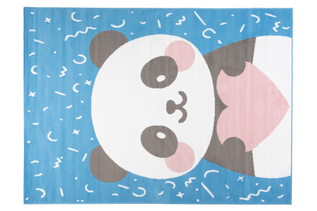 Vloerkleed Jolly Panda Hart Blauw Duurzaam Woonsfeer