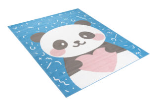 Vloerkleed Jolly Panda Hart Blauw Duurzaam Woonsfeer