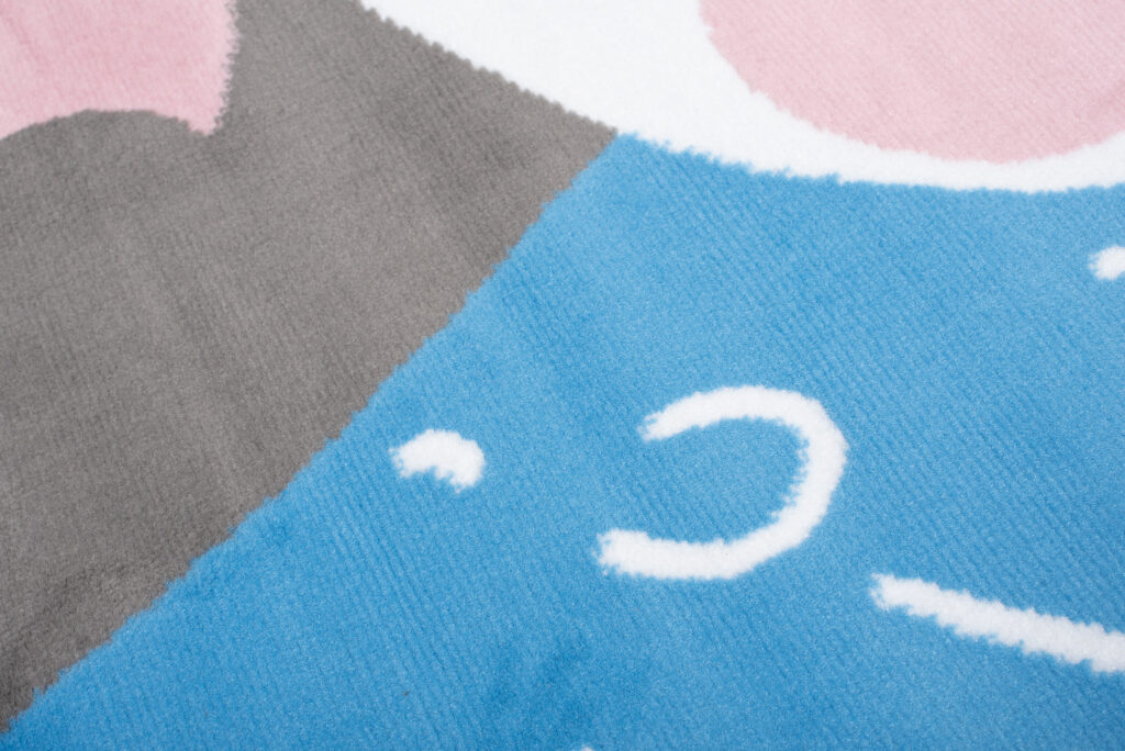 Vloerkleed Jolly Panda Hart Blauw Duurzaam Woonsfeer