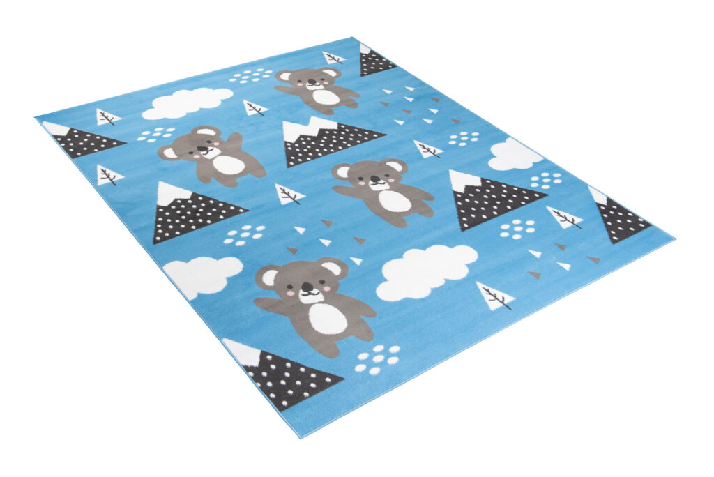 Vloerkleed Jolly Beer Wolken Blauw Trendy Woonsfeer