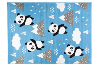 Vloerkleed Jolly Panda's Hoogwaardig Blauw Woonsfeer