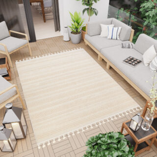 Vloerkleed Outdoor Rio Loop Creme Lijnen