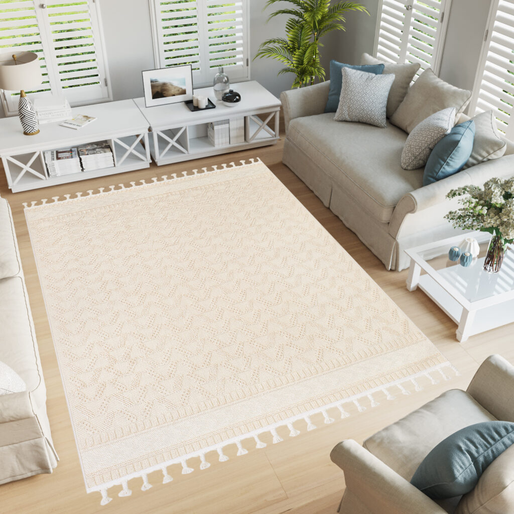 Vloerkleed Outdoor Rio Loop Creme Ethno