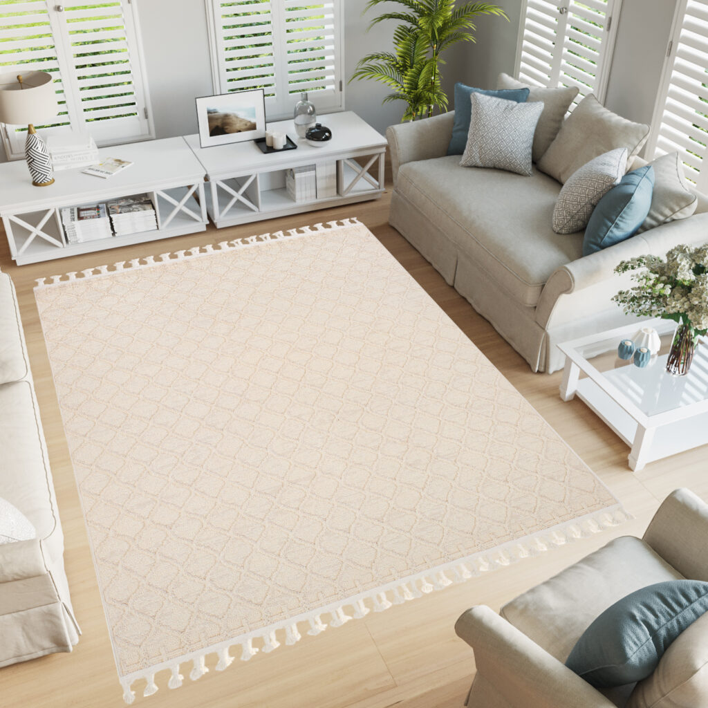 Vloerkleed Outdoor Rio Loop Creme Trellis