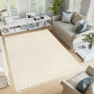 Vloerkleed Outdoor Rio Loop Licht Creme Strepen
