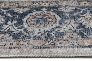 Vloerkleed Ritz Blauw Creme Vintage Rozet