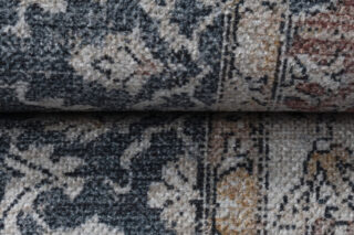 Vloerkleed Ritz Blauw Creme Vintage Rozet
