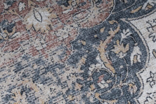 Vloerkleed Ritz Blauw Creme Vintage Rozet
