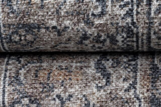 Vloerkleed Ritz Marineblauw Grijs Vintage Rozet