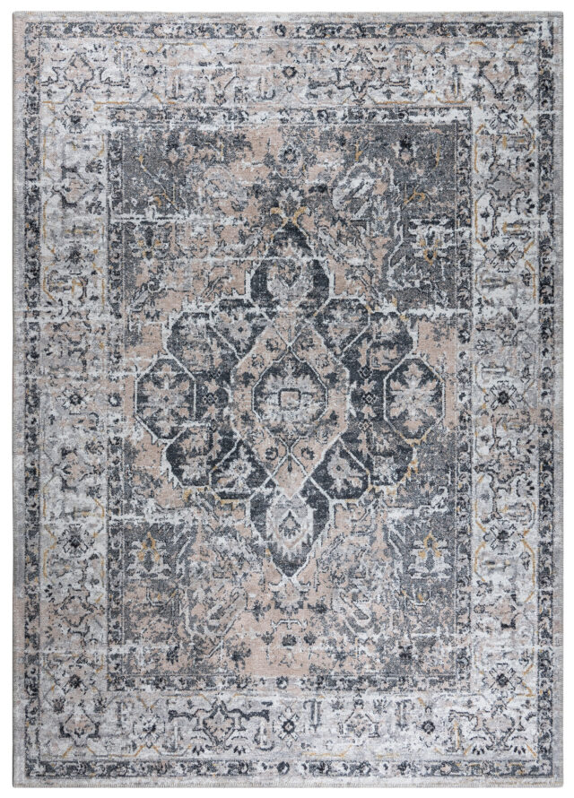 Vloerkleed Ritz Grijs Beige Vintage Rozet
