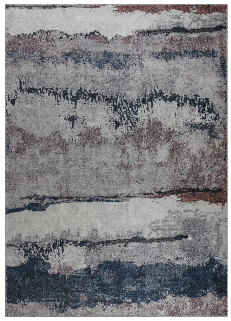 Vloerkleed Ritz Marineblauw Grijs Abstract
