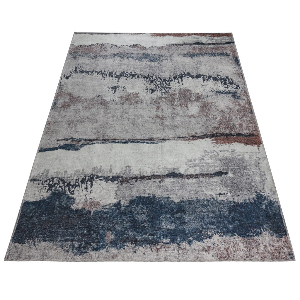 Vloerkleed Ritz Marineblauw Grijs Abstract