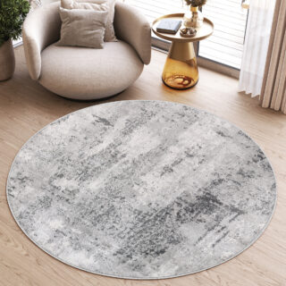 Vloerkleed Sky Rond Grijs Abstract Vintage Gewreven