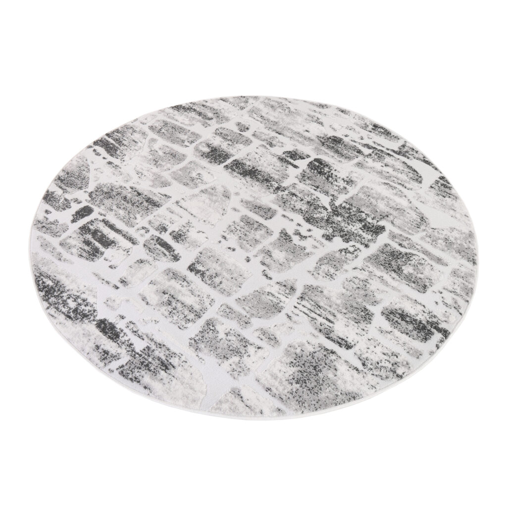 Vloerkleed Sky Rond Grijs Beige Abstract Gewreven