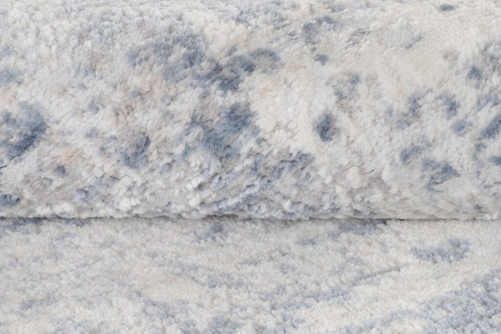 Vloerkleed Sky Rond Blauw Creme Abstract