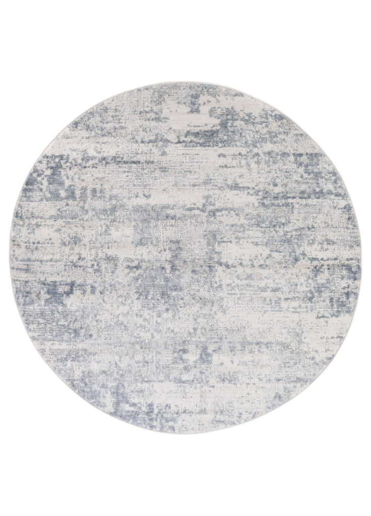 Vloerkleed Sky Rond Blauw Creme Abstract