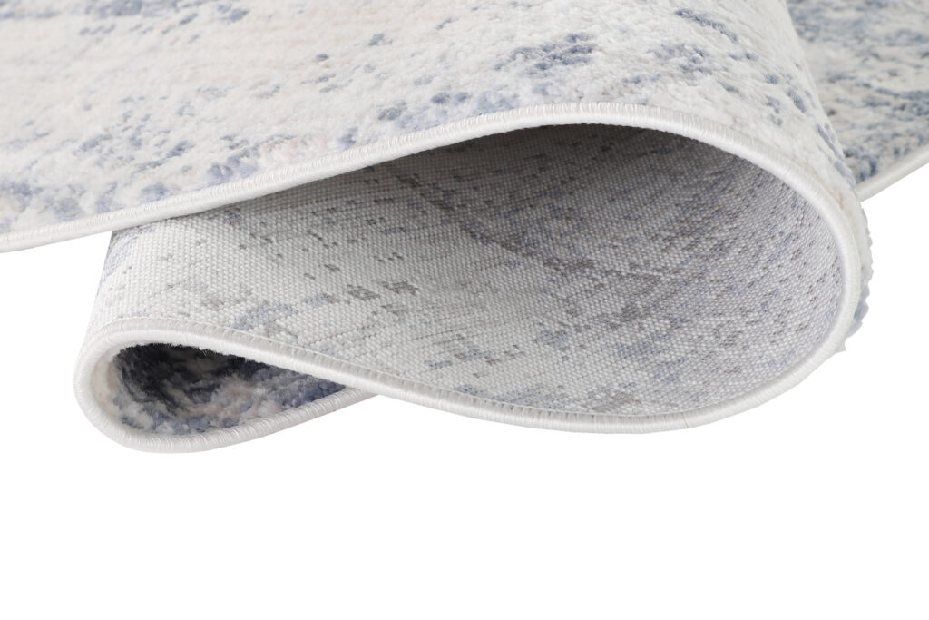 Vloerkleed Sky Rond Blauw Creme Abstract