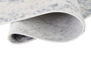 Vloerkleed Sky Rond Blauw Creme Abstract