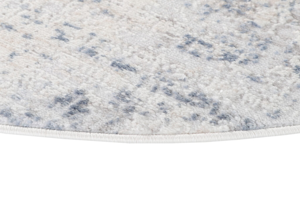 Vloerkleed Sky Rond Blauw Creme Abstract
