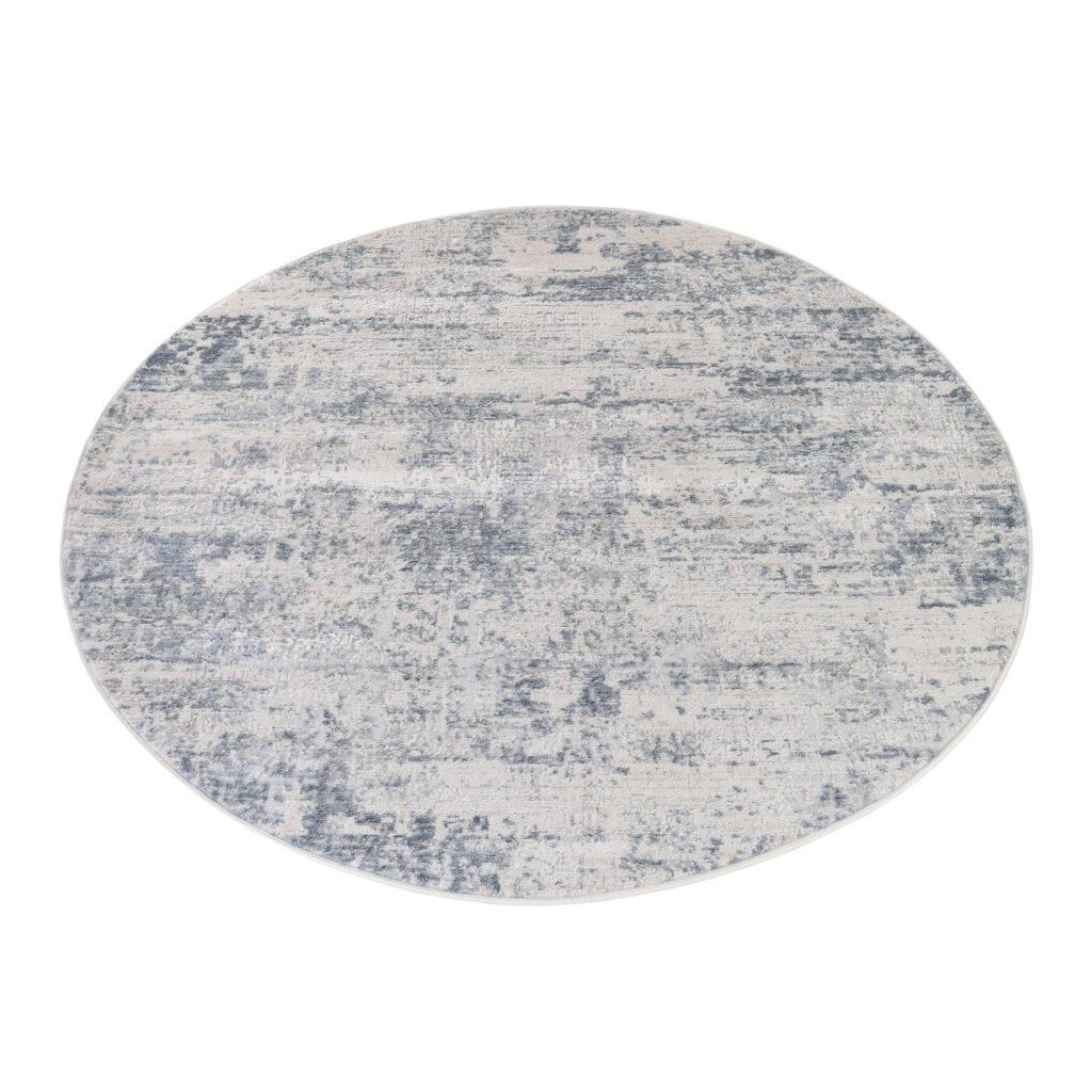 Vloerkleed Sky Rond Blauw Creme Abstract