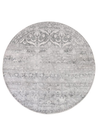 Vloerkleed Sky Rond Grijs Vintage Gebloemd Gewreven