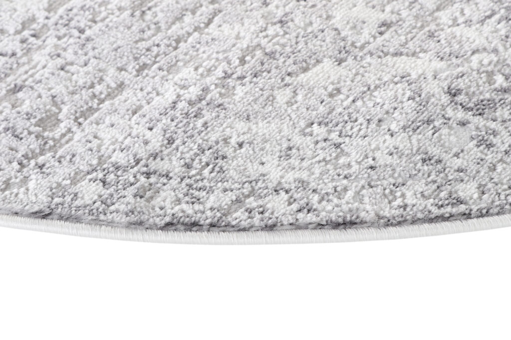 Vloerkleed Sky Rond Grijs Vintage Gebloemd Gewreven