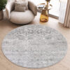 Vloerkleed Sky Rond Grijs Vintage Gebloemd Gewreven