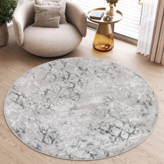 Vloerkleed Sky Rond Grijs Geometrisch Diamanten