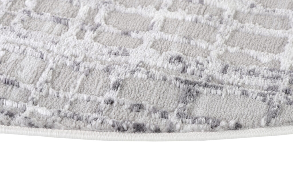 Vloerkleed Sky Rond Grijs Modern Geruit