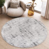Vloerkleed Sky Rond Grijs Modern Geruit