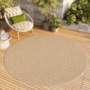 Vloerkleed Mono Rond Indoor Outdoor Beige