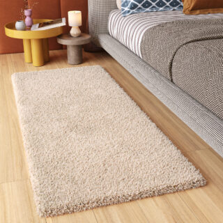 Loper Essence Hoogpolig Effen Donker Beige