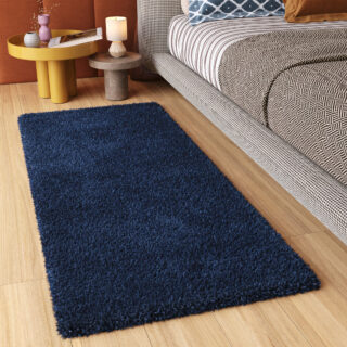Loper Essence Hoogpolig Effen Marineblauw